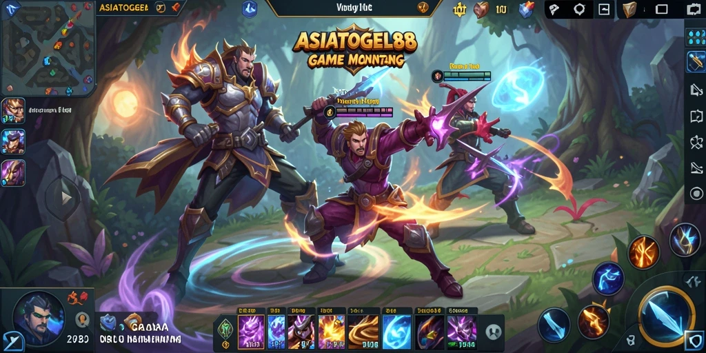 Tampilan utama ASIATOGEL88 dengan aksi gameplay MOBA yang mendebarkan.