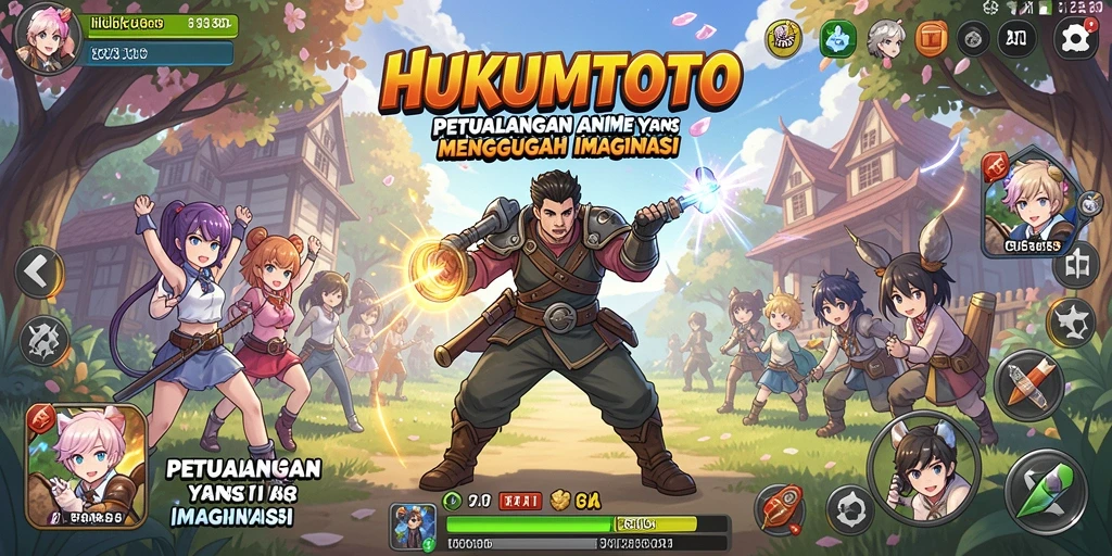 Tampilan menarik dari HUKUMTOTO dengan karakter anime yang keren.