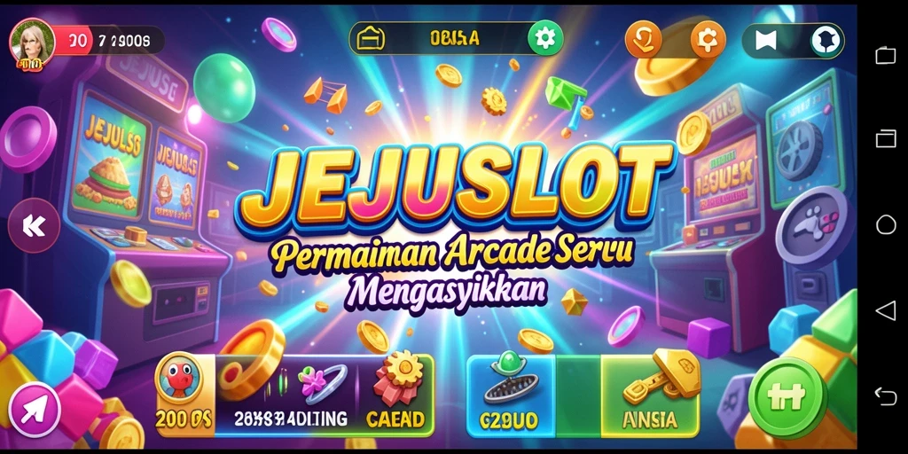 Tampilan permainan Arcade yang menegangkan dan penuh aksi.